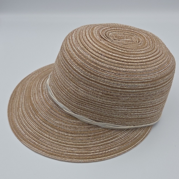 Vintage August Hat Company Women's One Size Front Brim Sun Hat Straw - Picture 3 of 9
